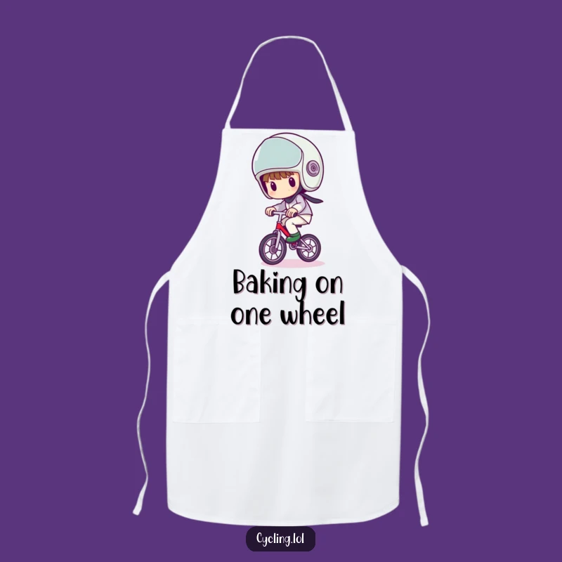 Funny Unicycle Wobble Apron - Big Helmet Character, Kitchen Funny Gift