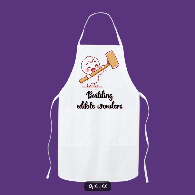 Funny Apron: Chef Character Hammering Kitchen Wear, Wonderful Funny Gift