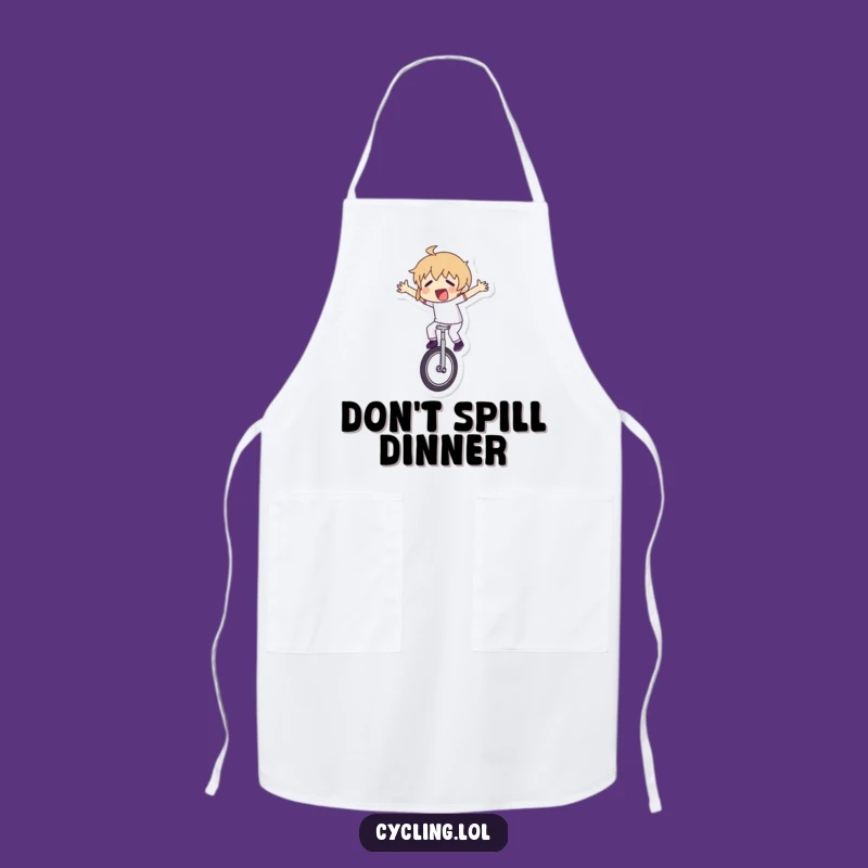 Funny Unicycle Struggle Apron: Cook Up Laughs in the Kitchen