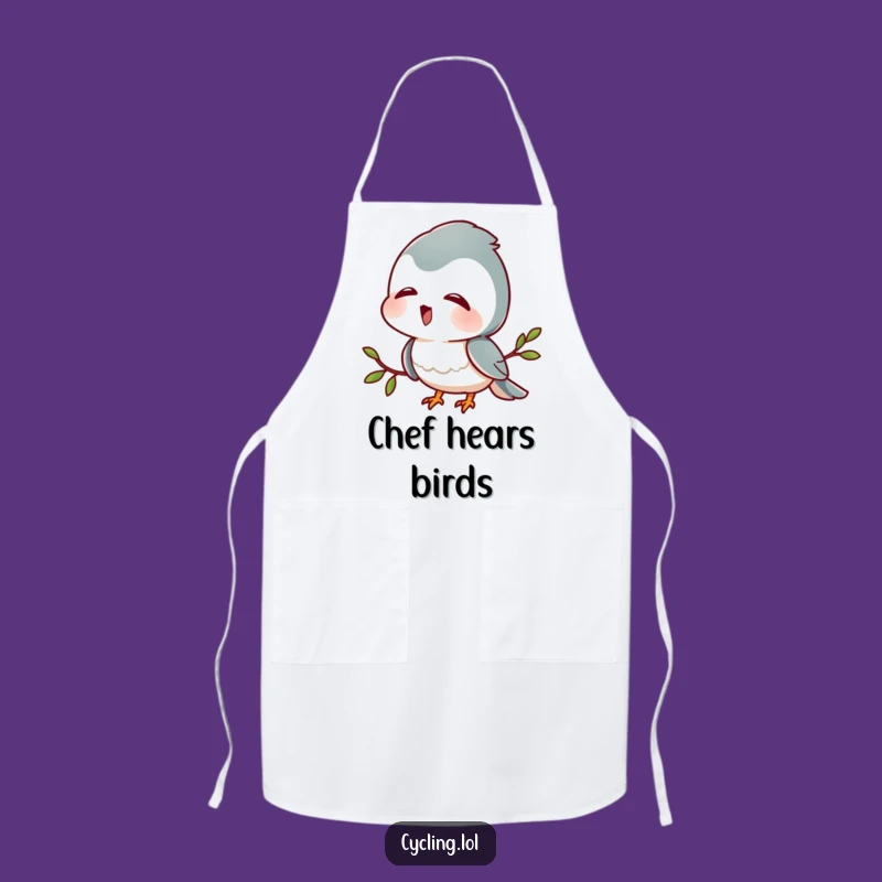 Funny Bird Lover Apron: Cook or Garden with Character's Delightful Listening