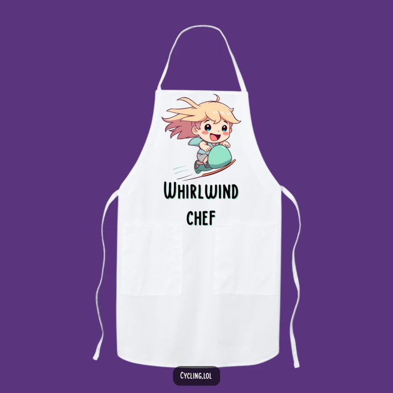 Funny Speed Apron, Downhill Rider, Happy Smile, Thrill Seeker Kitchenwear
