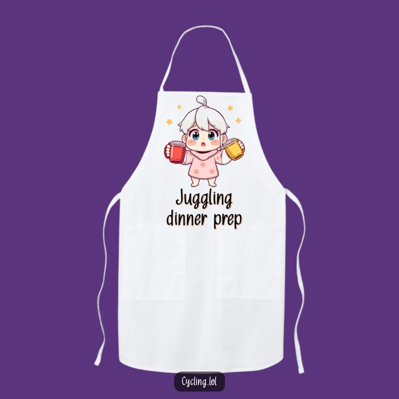 Funny Surprised Mug Juggler Apron - Cook with Comic Flair!