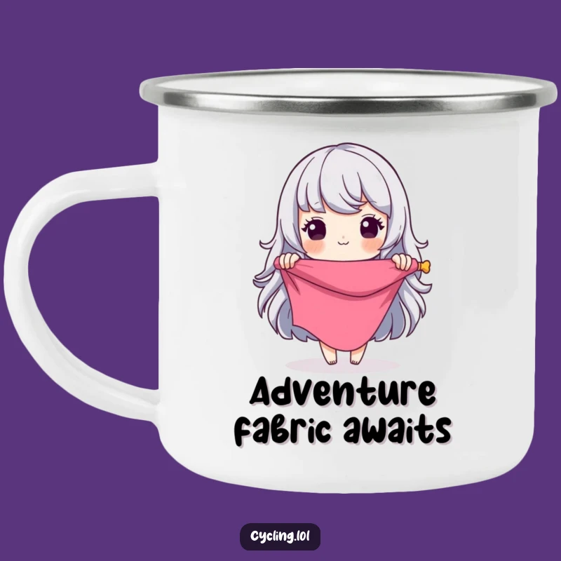 Funny Enamel Camping Mug: Seamstress's Grand Design Adventures, Hilarious Outdoor Funny Gift