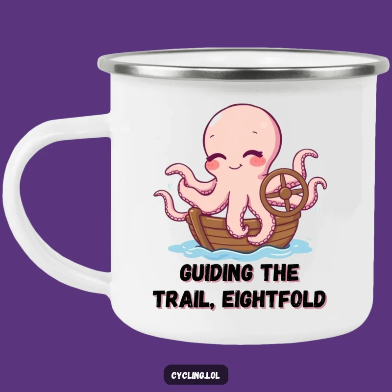 Funny Octopus Boat Captain Camping Mug: Durable Winking Cephalopod Adventure Mug, Funny Gift