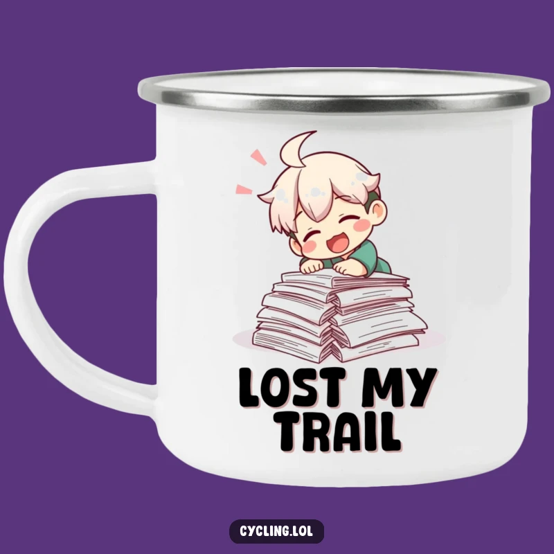 Funny Tripping Scholar Camping Mug: Comical Research Drinkware
