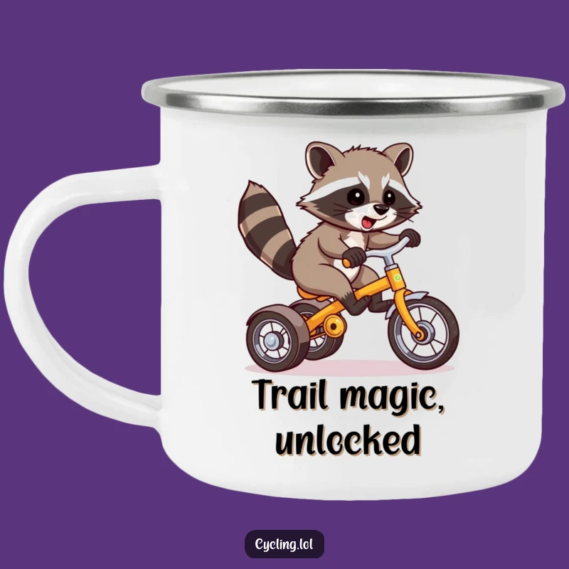 Funny Raccoon Wheelie Tricycle Camping Mug - Adventure Fuel for Laugh Lovers