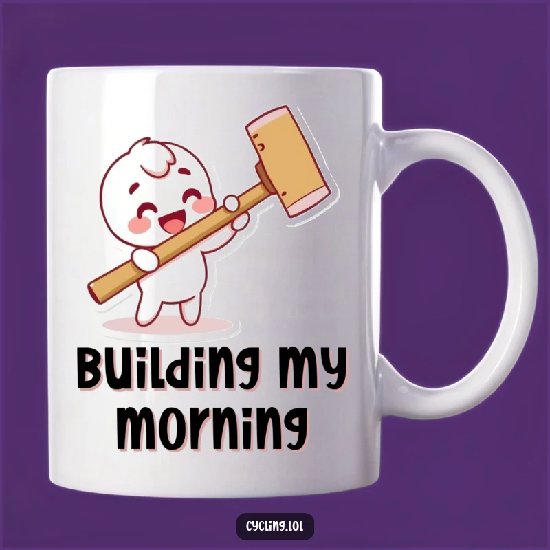 Funny Carpenter Mug: Hilarious Hammering Character Gift for DIY Enthusiasts