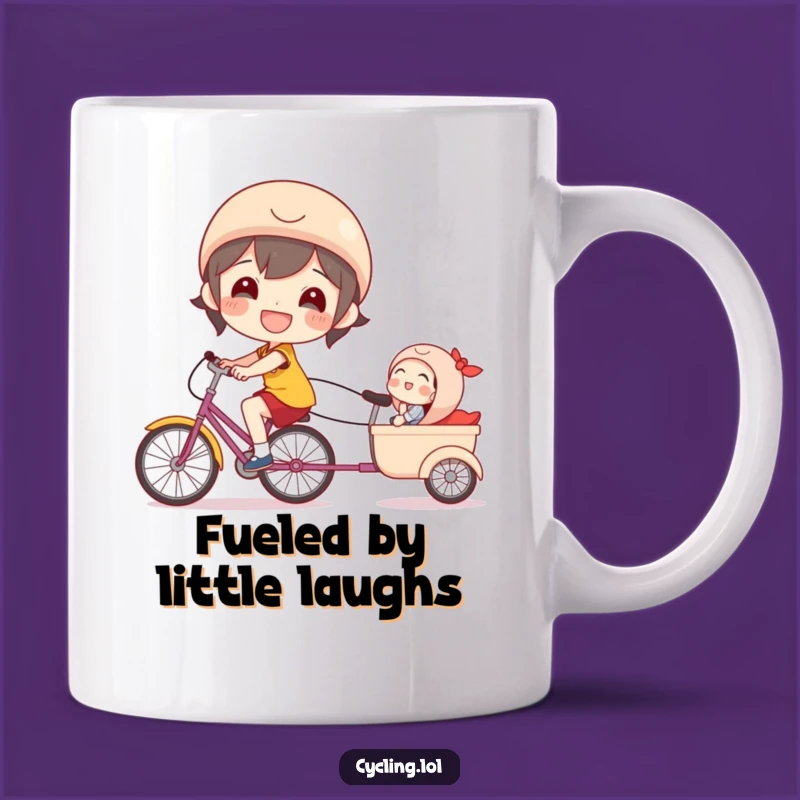 Funny Bicycle Mug, Happy Rider, Laughing Passenger, Perfect Joyful Gift Mug