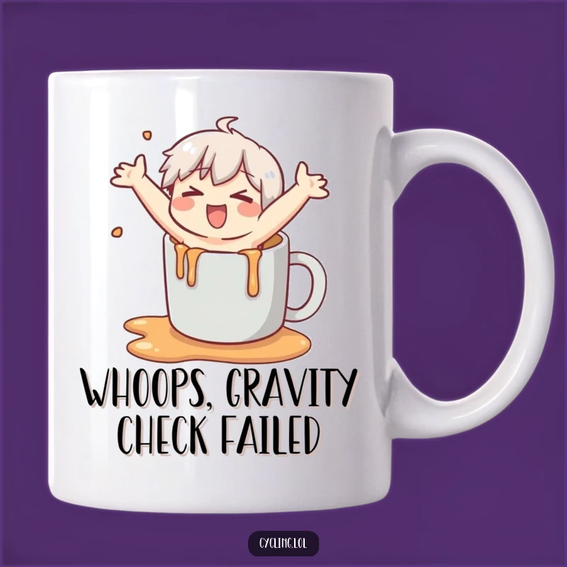 Funny Oopsie Mug: Character Slipping Hilariously, Perfect Gag Gift for Clumsy Friends