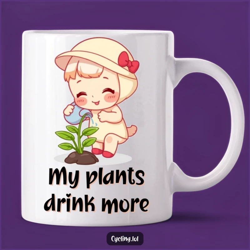 Funny Plant Waterer Mug - Giggling Plant, Hilarious Funny Gift for Plant Parents