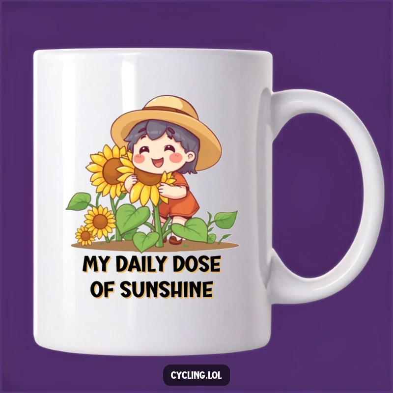Funny Sunflower Gardener Mug - Joyful Character, Perfect Funny Gift for Plant Lovers