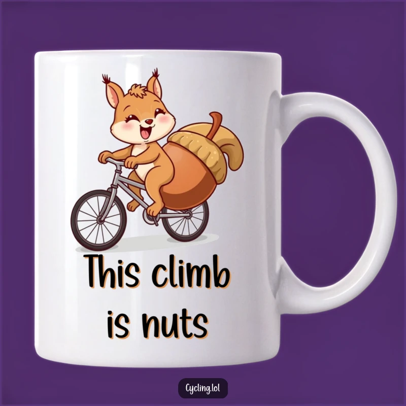 Funny Squirrel Cycling Uphill Mug - Hilarious Struggle Gift Idea