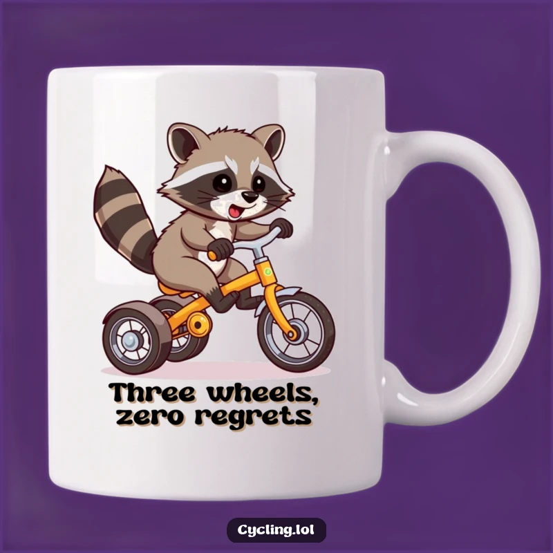 Funny Raccoon Wheelie Tricycle Master Mug - Hilarious Gift for Adventurous Souls