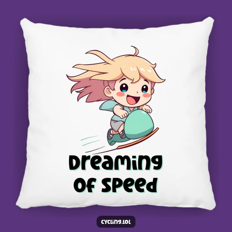 Comfy Funny Speed Pillow, Downhill Rider, Happy Smile, Cozy Accent Pillow