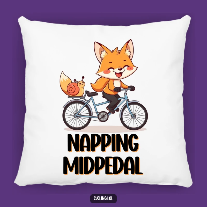 Funny Fox & Snail Pillow: Cozy Tandem Bike Cushion, Adorable Funny Gift