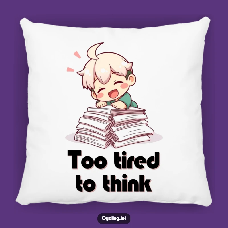 Funny Tripping Scholar Pillow: Cozy Comical Research Papers Cushion