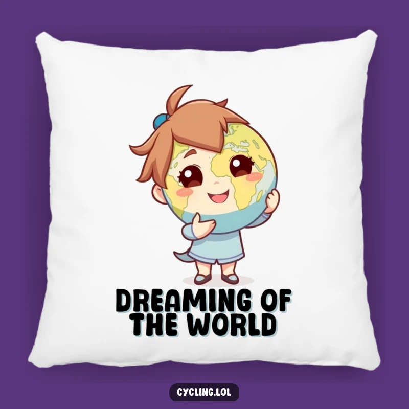 Funny World Presenter Pillow: Cozy Confident Globe Cushion