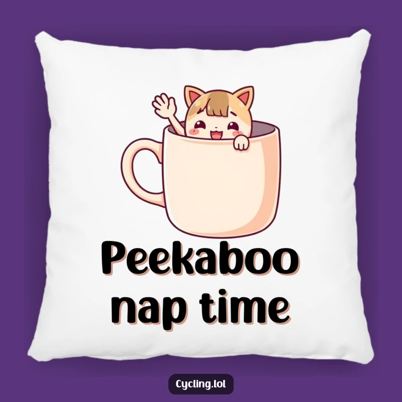 Funny Giant Mug Pillow: Cuddle Your Waving Friend, Cozy Peek Comfort, Perfect Pillow Gift