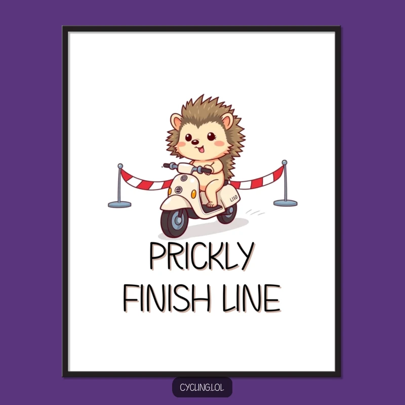 Funny Hedgehog Digital Art: Scooter Victory Print, Instant Funny Gift