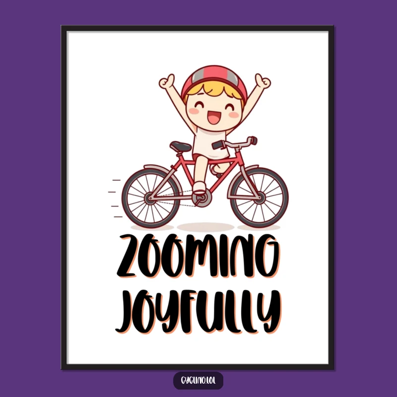 Funny Kawaii Bicycle Triumph Digital Art - Instant Cute Download