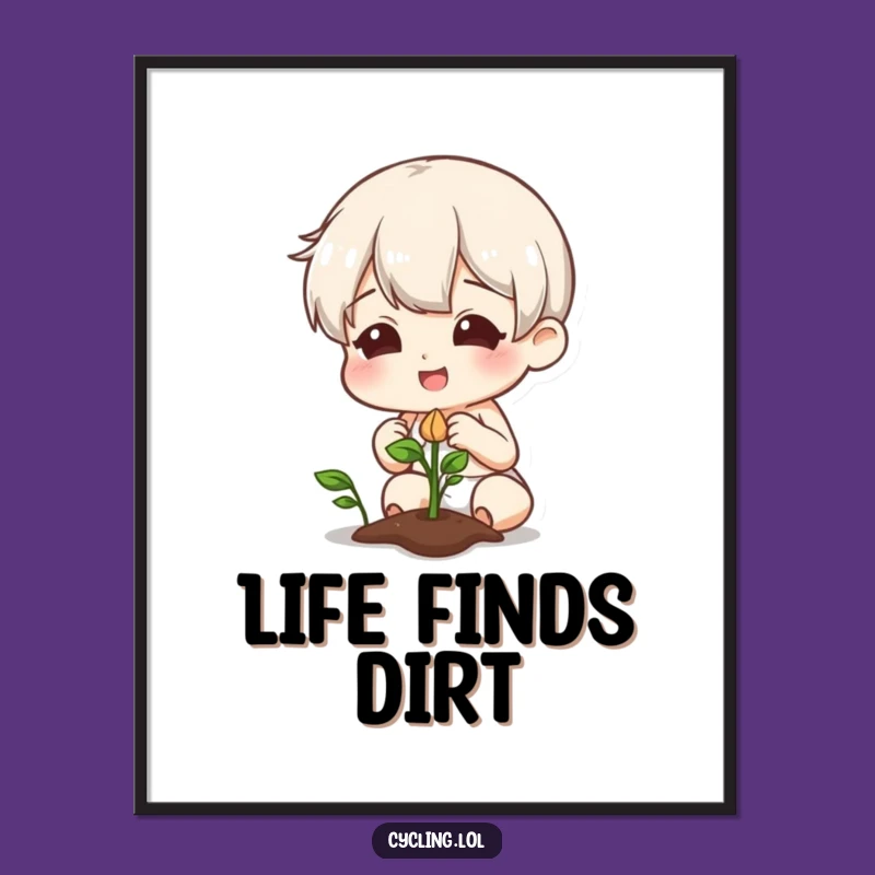 Funny Sprout Gardener Digital Art: Character's Plant Curiosity for Your Walls