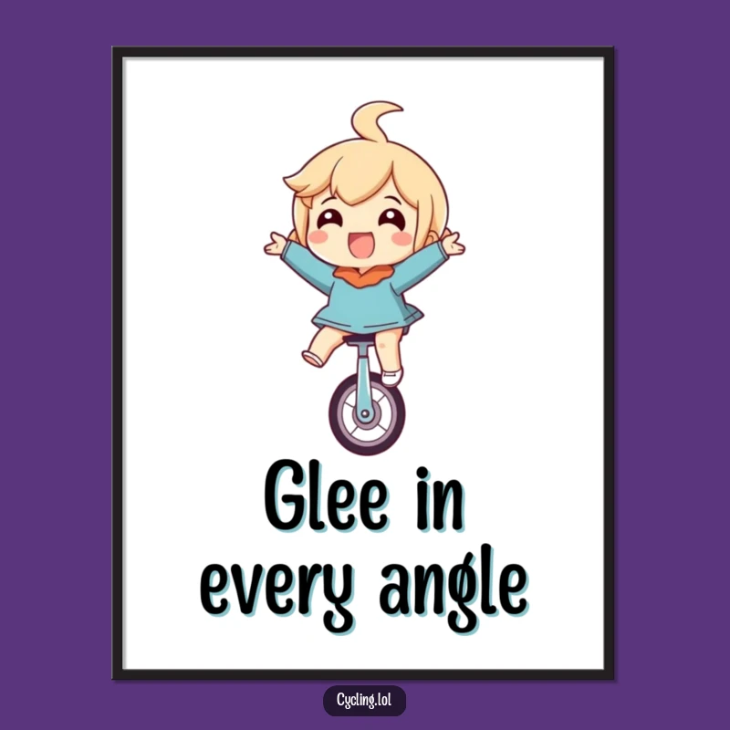 Funny Upside Down Unicycle Digital Art Print: Instant Joyful Decor