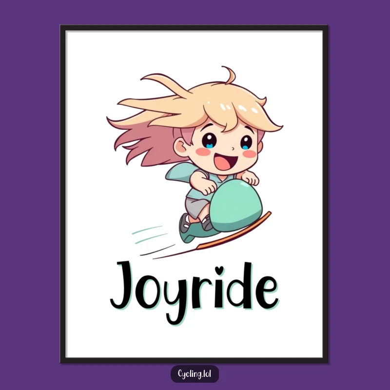 Instant Download Funny Speed Art, Downhill Rider, Happy Smile, Thrill Print