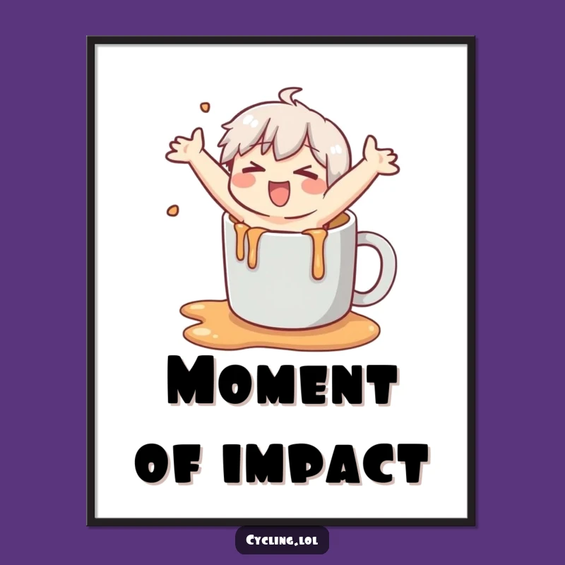 Funny Digital Art: Character Slip Fiasco, Comical Wall Decor & Gag Gift