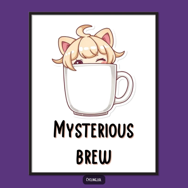 Funny Winking Mug Peeker Digital Art - Instant Download of Cheeky Charm!