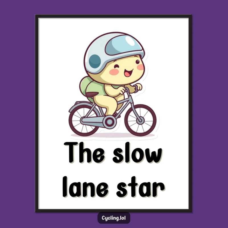 Funny Snail Slow Cycling Digital Art - Leisurely Pace Print Gift