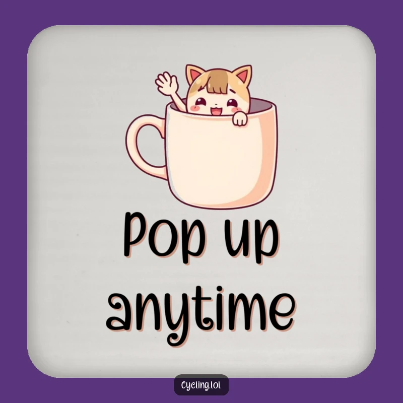 Funny Giant Mug Coaster: Protect Surfaces with a Waving Friend, Cheerful Decor, Perfect Gift