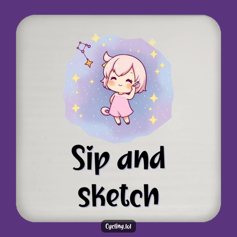 Funny Star Gazer Coaster: Protect Surfaces with Cosmic Art, A Chic Funny Gift!