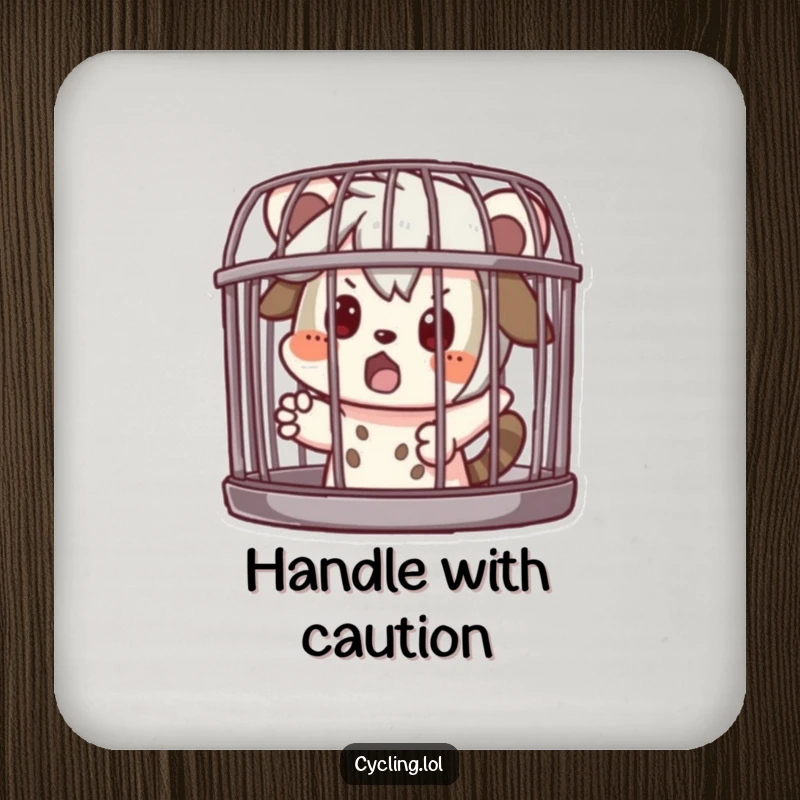 Funny Coasters: Character playfully caged and surprised, offering humorous protection for tables and a delightful funny gift for guests.