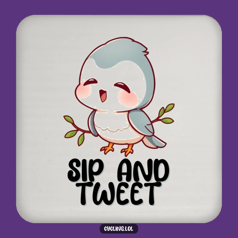 Funny Bird Lover Coaster: Protect Surfaces with Character's Birdsong Delight