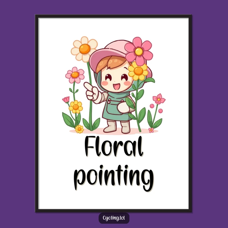 Funny Flower Pointer Poster: Decorate with Garden Enthusiasm
