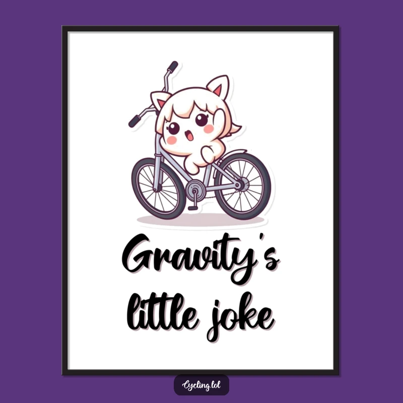 Funny Kawaii Bicycle Tumble Poster - Decorate with Comical Chaos