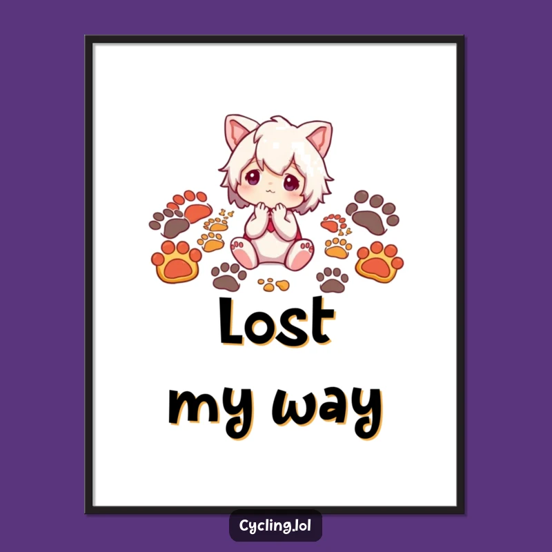 Funny Nature Explorer Poster: Wall Art of Thoughtful Animal Track Scene