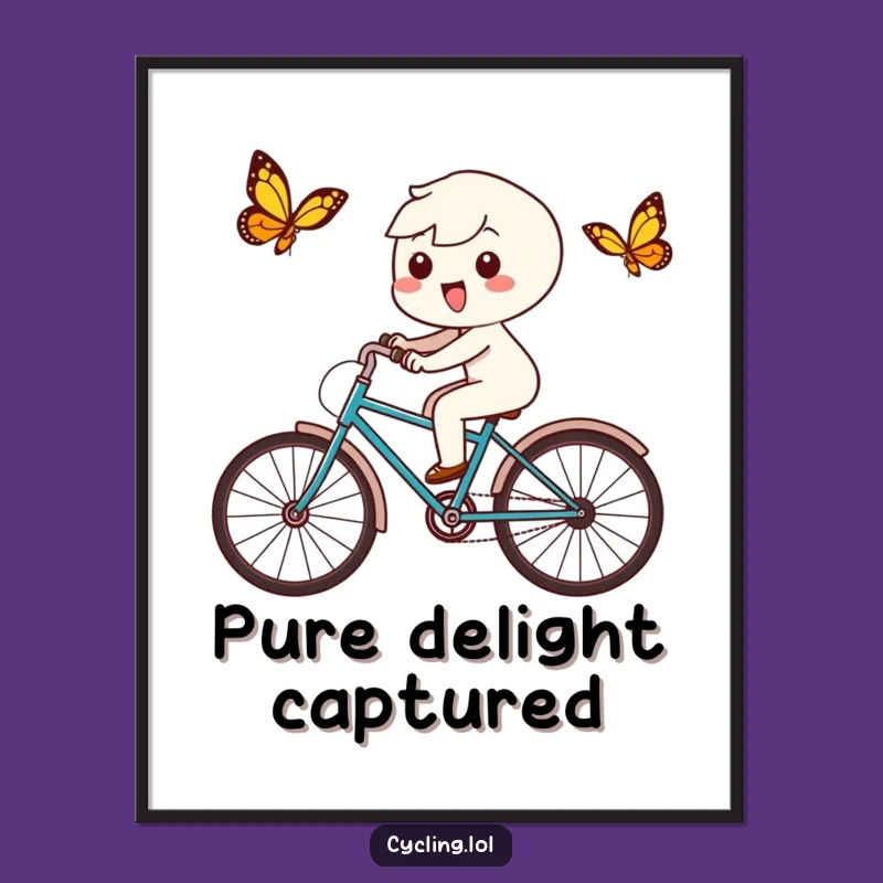 Funny Kawaii Butterfly Chase Poster - Decorate with Joyful Whimsy