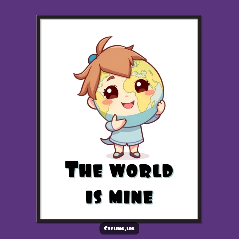 Funny World Presenter Poster: Confident Globe Art Print