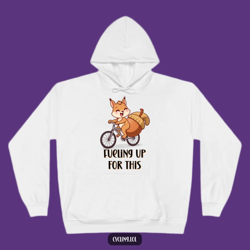 Funny Squirrel Uphill Cycle Hoodie - Cozy Comical Struggle Sweatshirt Gift