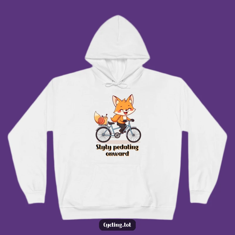 Funny Fox & Snail Hoodie: Cozy Tandem Bike Sweatshirt, Perfect Funny Gift