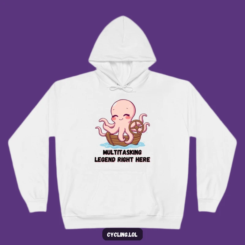 Funny Octopus Boat Captain Hoodie: Cozy Winking Cephalopod, Perfect Warm Funny Gift