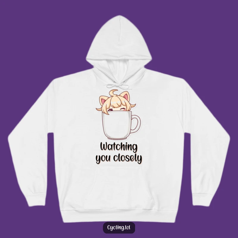 Funny Winking Mug Peeker Hoodie - Cozy Charm with a Cheeky Twist!
