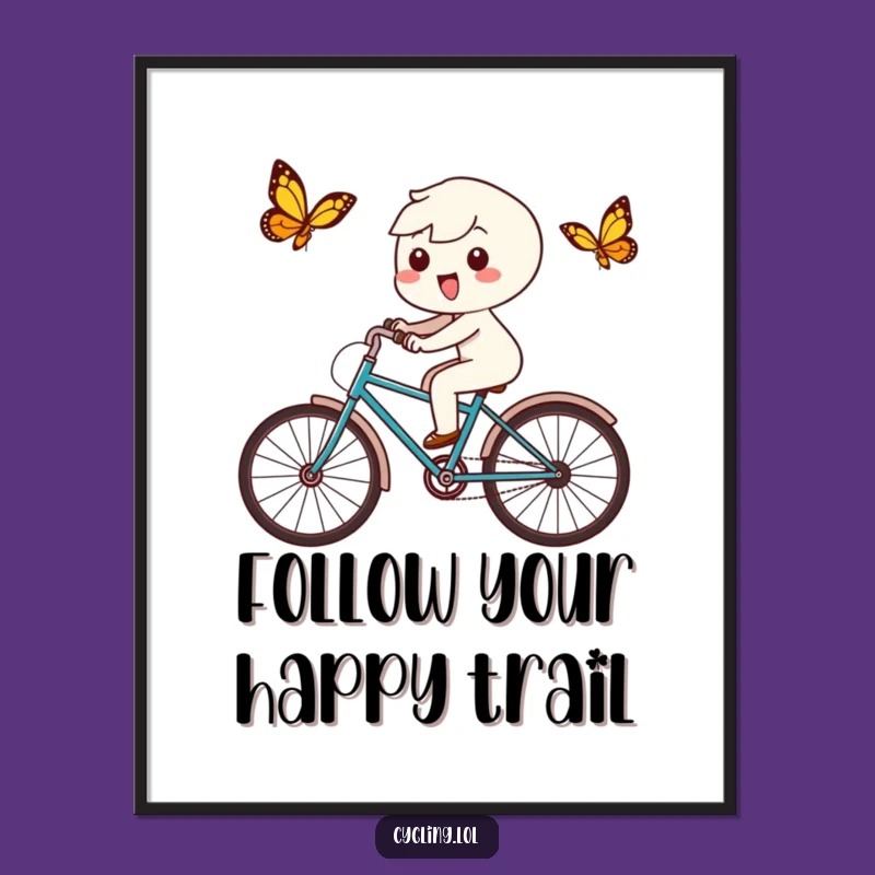 Free Printable Wall Art: Kawaii Chasing Butterflies, Funny Joyful Downloadable Art