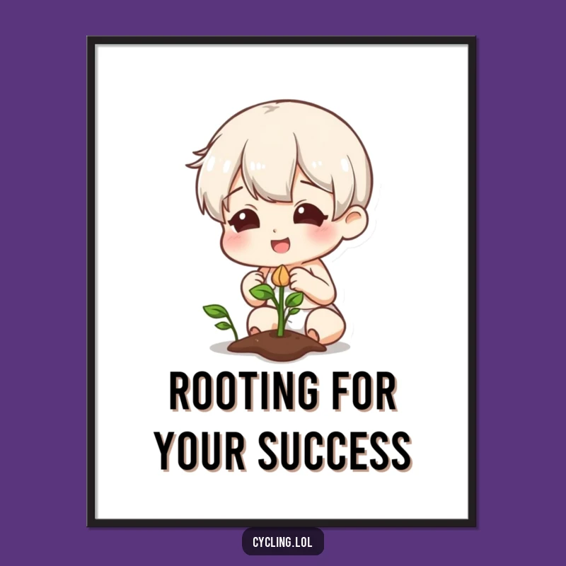 Funny Free Printable Wall Art: Curious Plant Character, Sprouting Seed Humor, Downloadable Art