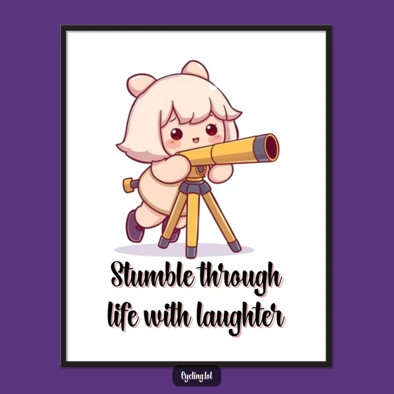 Funny Free Printable Wall Art: Telescope Trip Character - Downloadable Decor