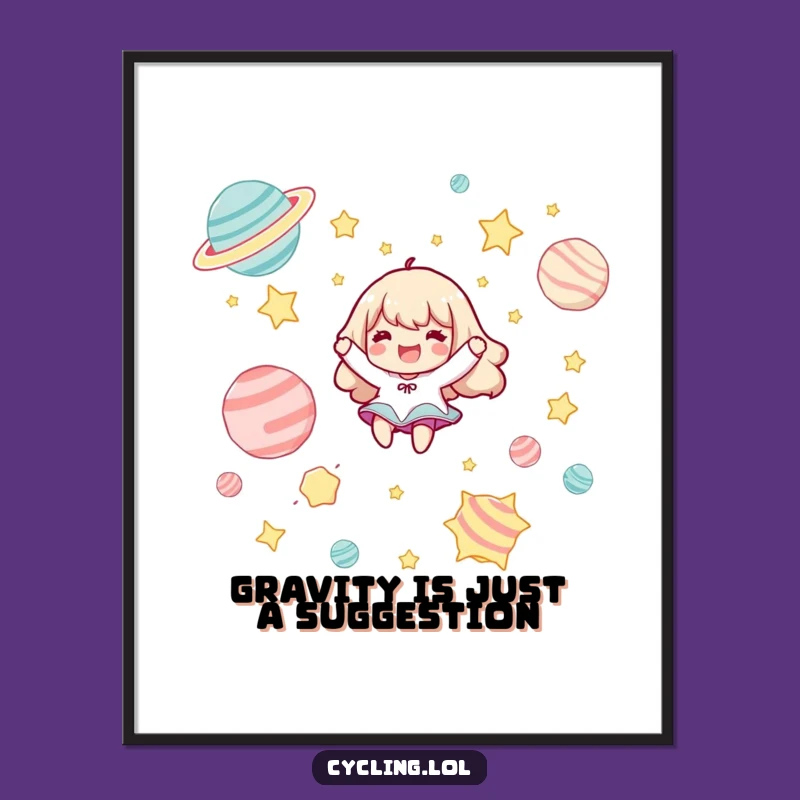 Free Printable Wall Art: Funny Joyful Space Floating Downloadable Decor