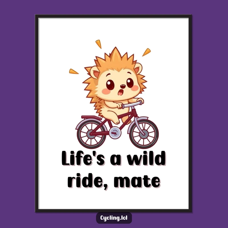 Funny Free Printable Wall Art: Hedgehog's Wild Ride - Humorous Diy Decor