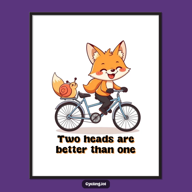 Funny Free Printable Wall Art: Fox & Snail Tandem, Downloadable Art for a Whimsical Vibe