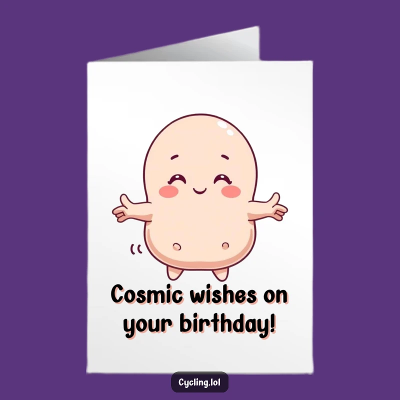 Free Printable Birthday Card: Funny Comet Hugging Character Design - Downloadable Gift